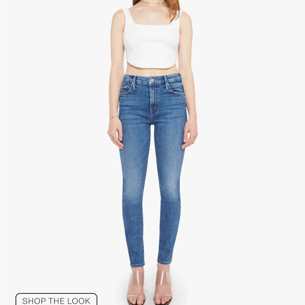 Mother skinny looker ankle fray Jeans